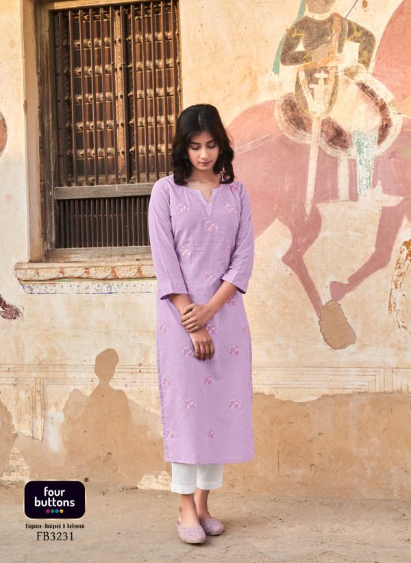 Four Buttons Colors 15 Casual Designer Kurti Collection